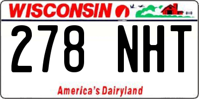 WI license plate 278NHT