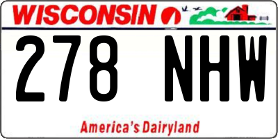 WI license plate 278NHW