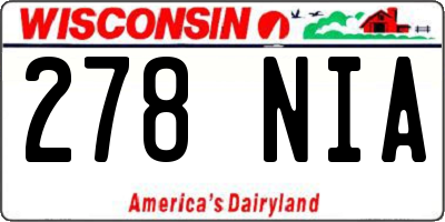 WI license plate 278NIA