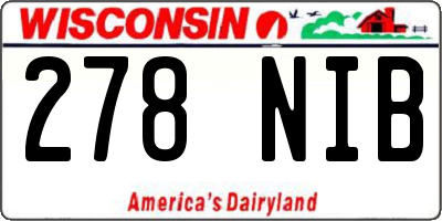WI license plate 278NIB