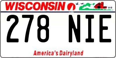 WI license plate 278NIE