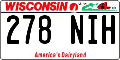WI license plate 278NIH