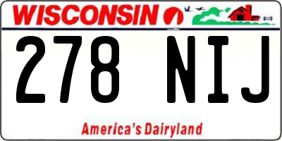 WI license plate 278NIJ