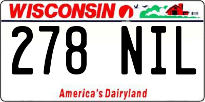 WI license plate 278NIL