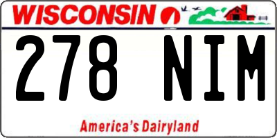 WI license plate 278NIM