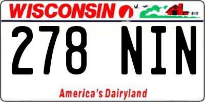 WI license plate 278NIN