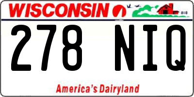 WI license plate 278NIQ
