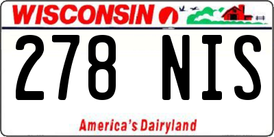 WI license plate 278NIS