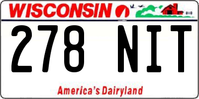 WI license plate 278NIT