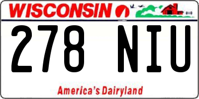 WI license plate 278NIU