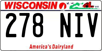 WI license plate 278NIV