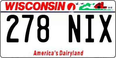WI license plate 278NIX