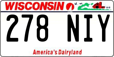 WI license plate 278NIY