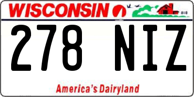 WI license plate 278NIZ
