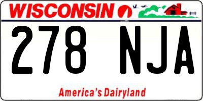 WI license plate 278NJA