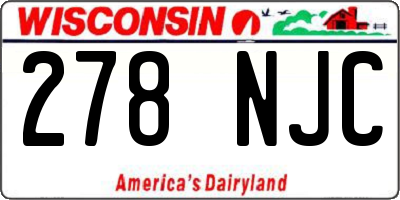 WI license plate 278NJC