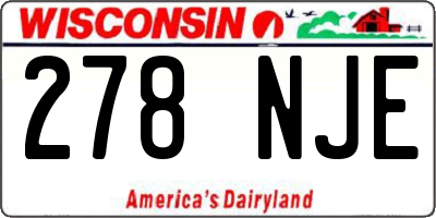 WI license plate 278NJE