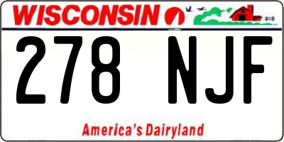 WI license plate 278NJF