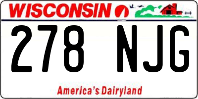 WI license plate 278NJG