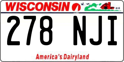 WI license plate 278NJI