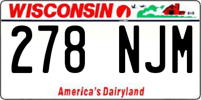 WI license plate 278NJM