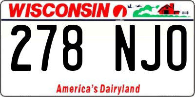 WI license plate 278NJO
