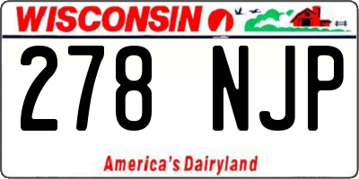 WI license plate 278NJP