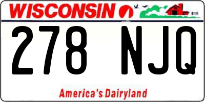 WI license plate 278NJQ