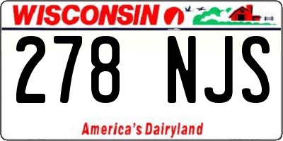 WI license plate 278NJS