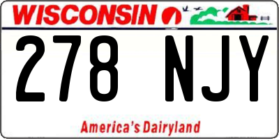 WI license plate 278NJY