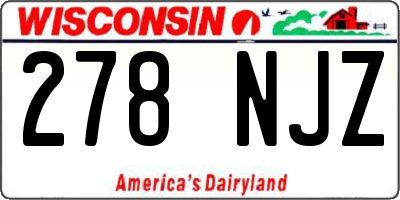 WI license plate 278NJZ