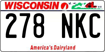 WI license plate 278NKC
