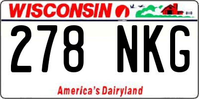 WI license plate 278NKG