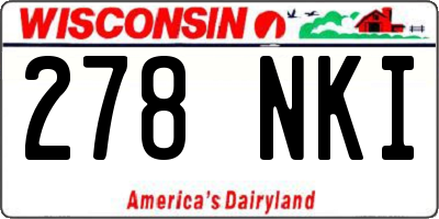 WI license plate 278NKI