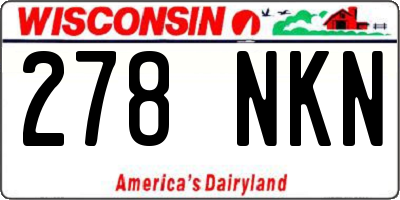 WI license plate 278NKN