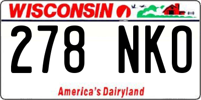 WI license plate 278NKO