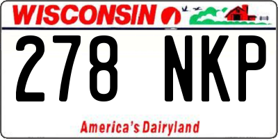 WI license plate 278NKP