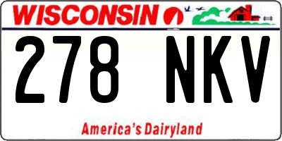 WI license plate 278NKV