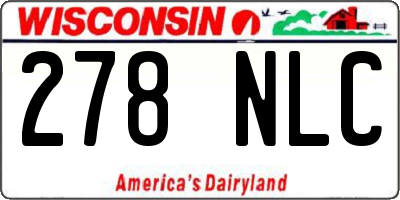 WI license plate 278NLC