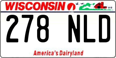 WI license plate 278NLD