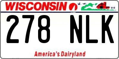 WI license plate 278NLK