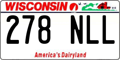 WI license plate 278NLL