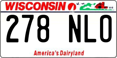 WI license plate 278NLO