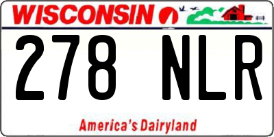 WI license plate 278NLR