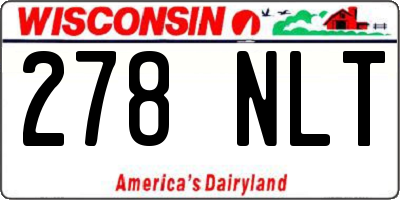 WI license plate 278NLT