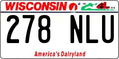 WI license plate 278NLU