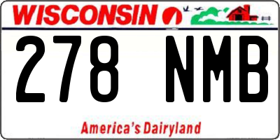WI license plate 278NMB