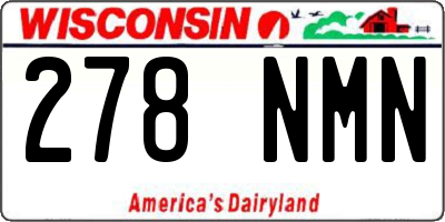 WI license plate 278NMN