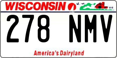 WI license plate 278NMV