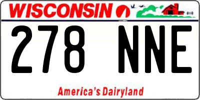 WI license plate 278NNE